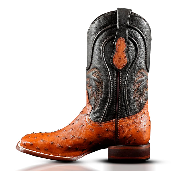 The San Jacinto | Exotic Brown Ostrich – Square To Toe