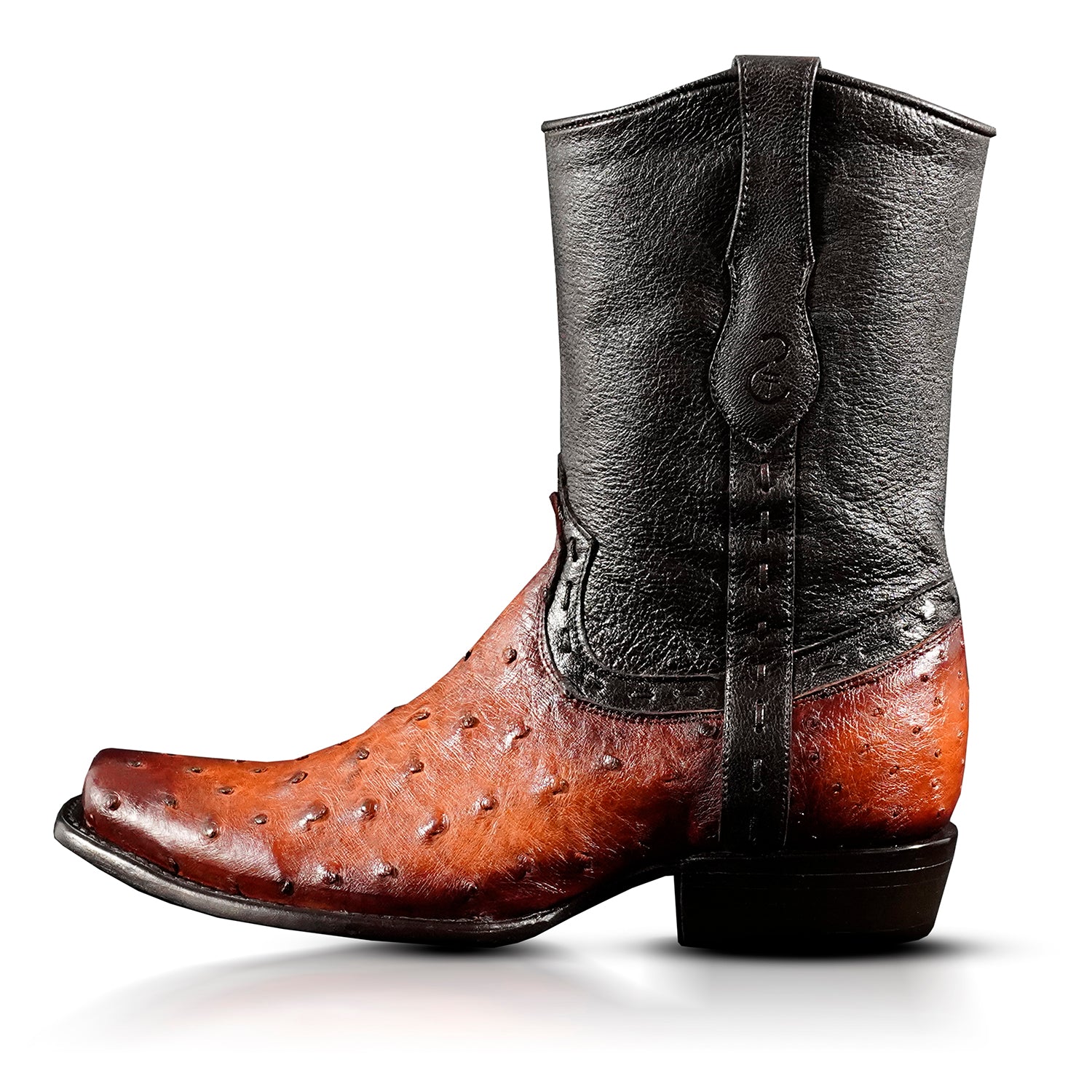 The Uptown | Brown Ostrich Zip Boot