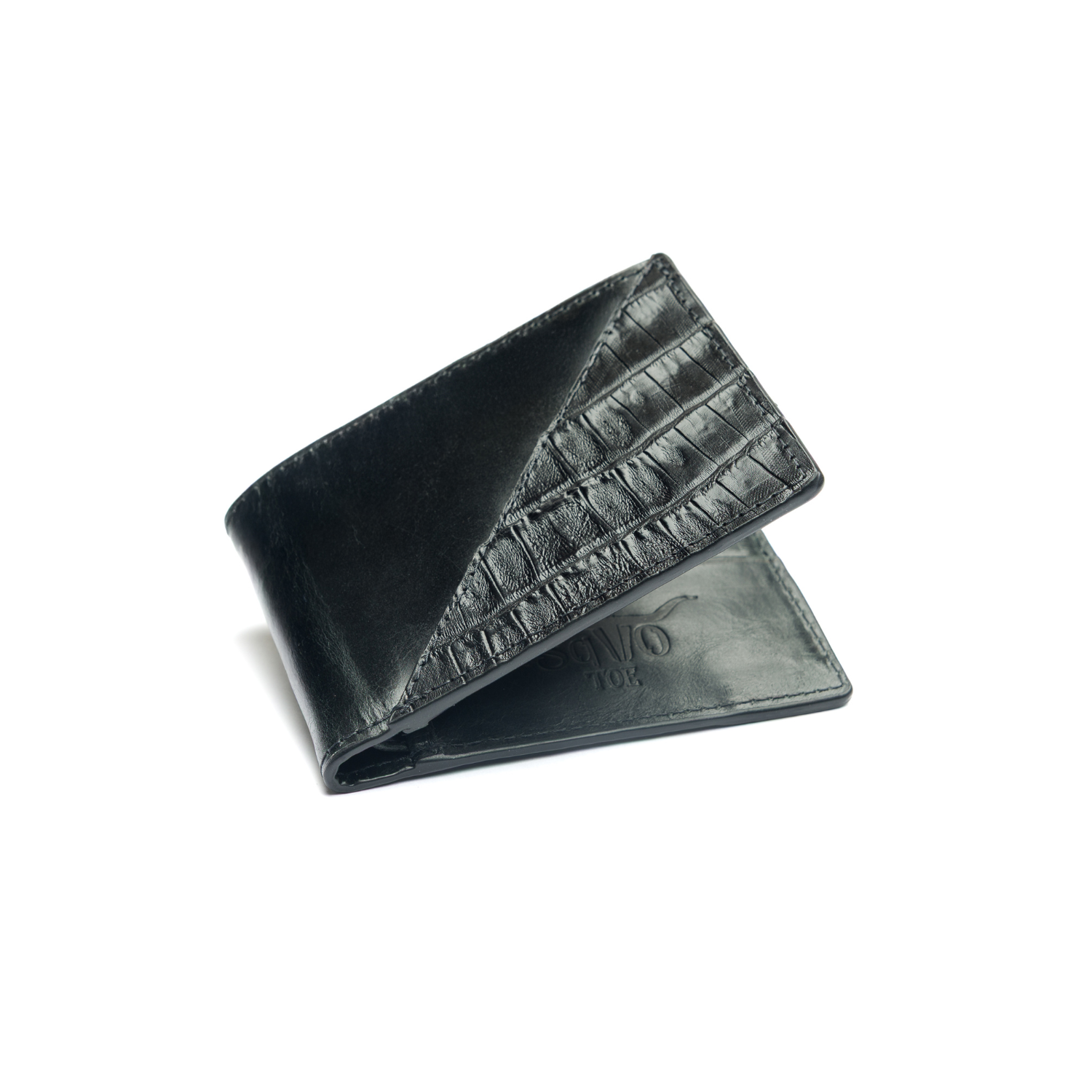 Black Caiman Leather Classic Billfold