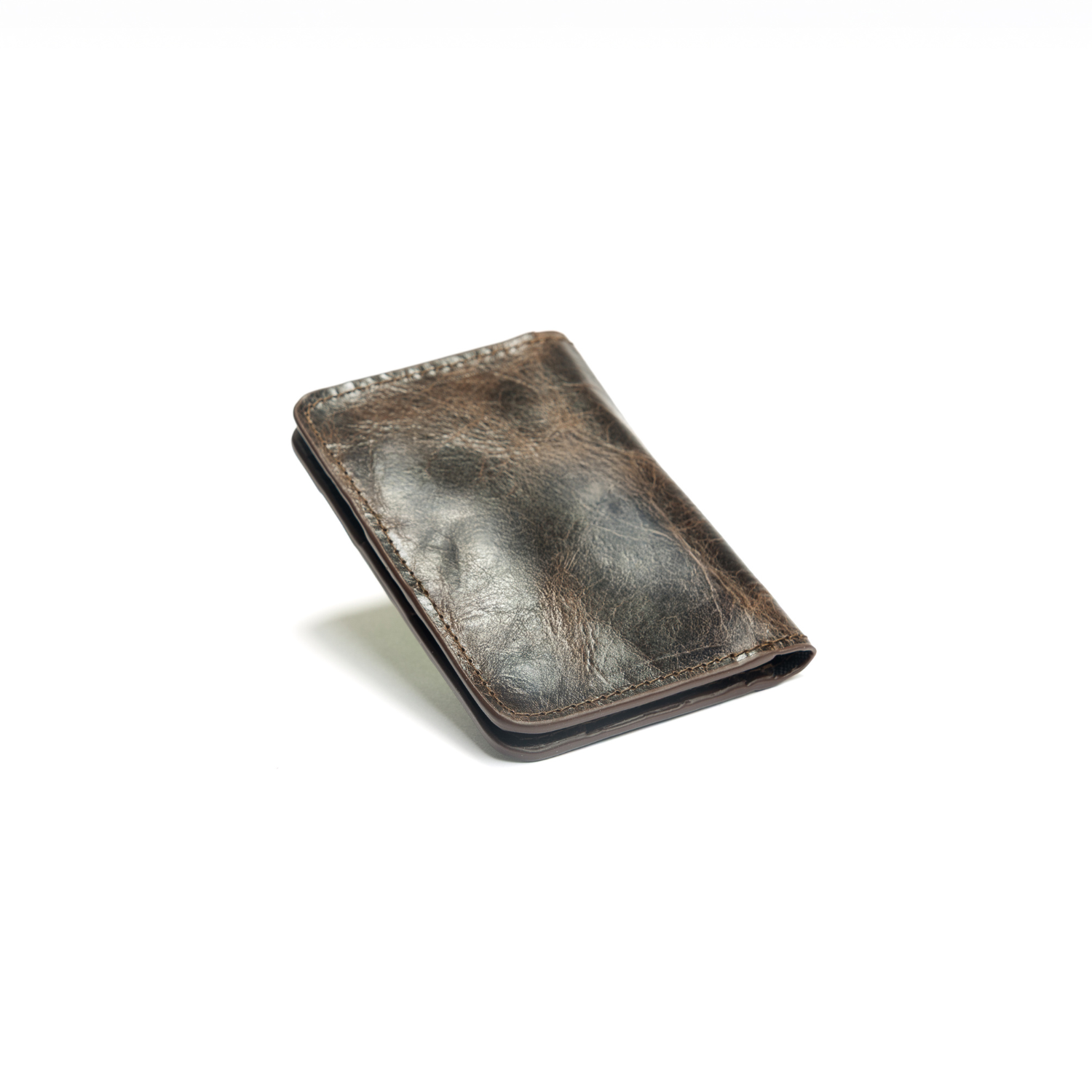 Dark Brown Caiman Bias Cut Bifold